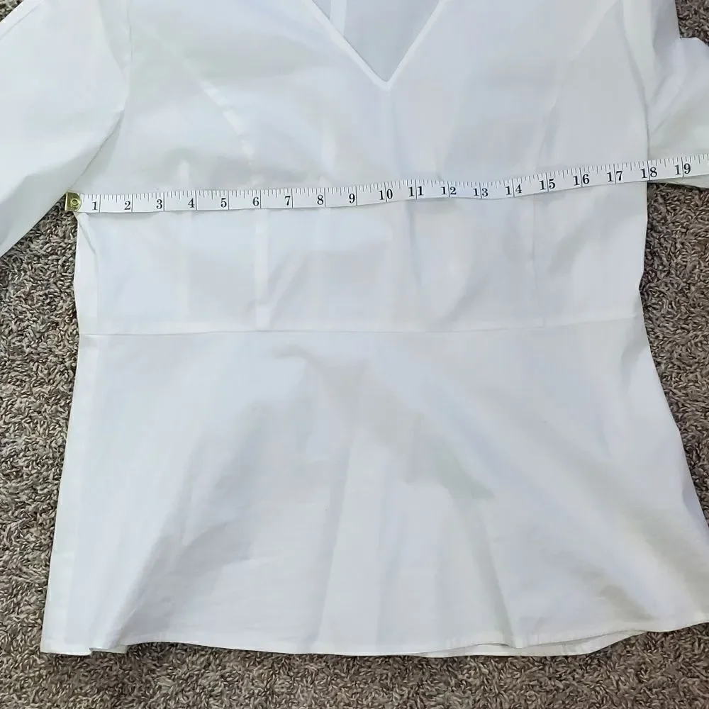 Universal Standard J. Crew White Crisp Popover Blouse
